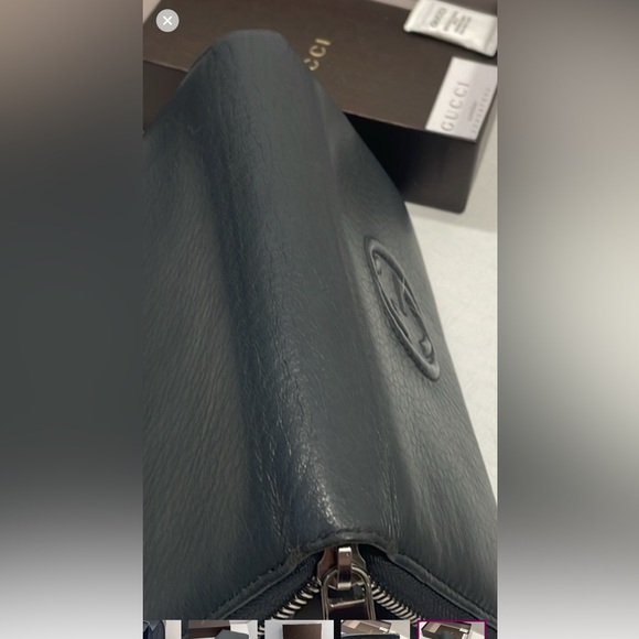 Authentic soho GUCCI gray leather wallet with Box, card, book and COA - Picture 15 of 15